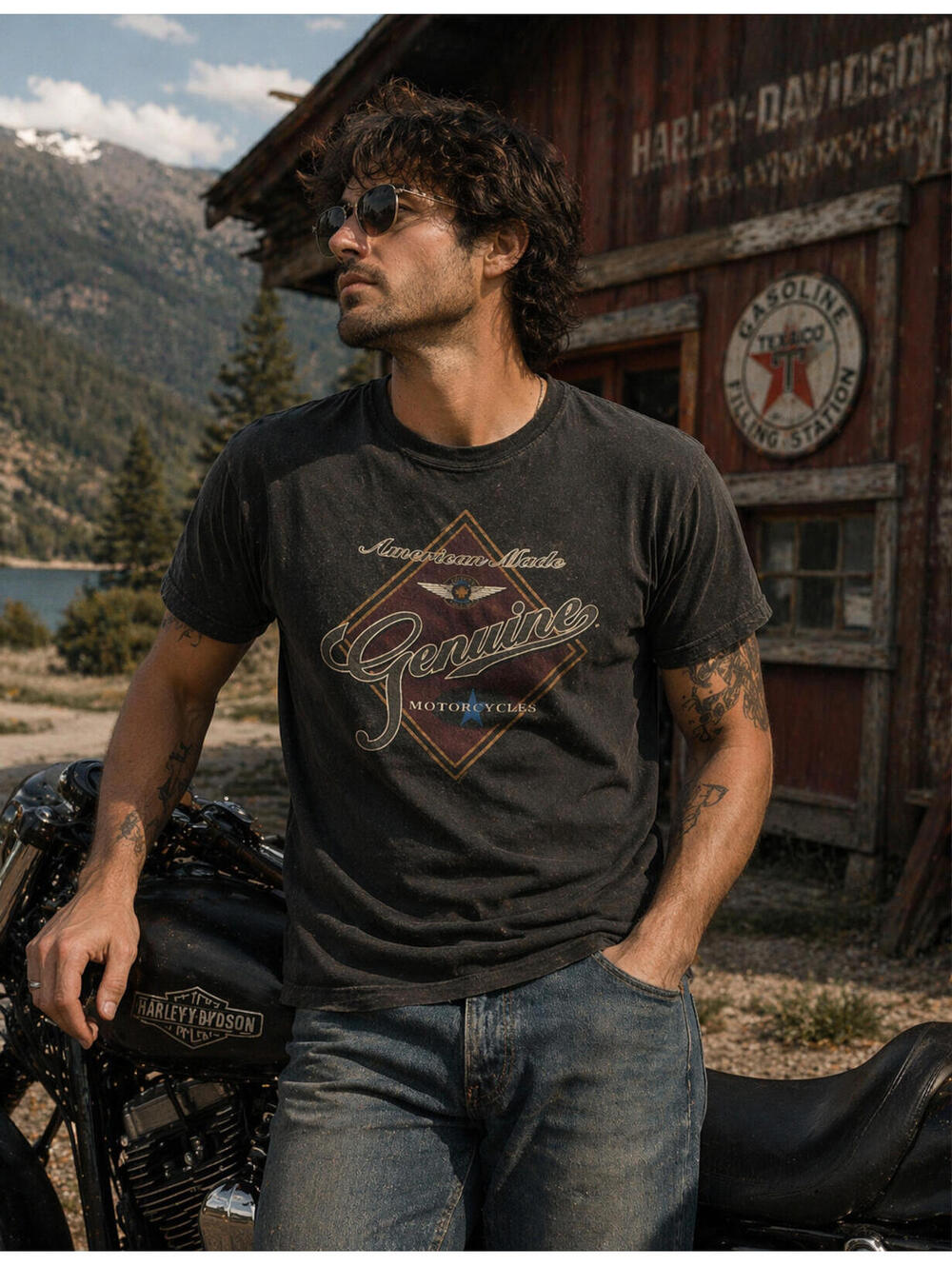VINTAGE 1996 Harley Davidson T-Shirt Eastern Long Island,XL